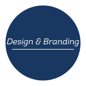 Design & Branding Logo with blue circle 