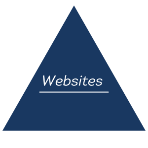 Website with Blue triangle logo 